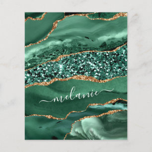 Prospectus 11,4 Cm X 14,2 Cm Agate Green Gold Parties scintillant Marbre Circul