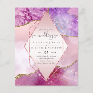 Prospectus 11,4 Cm X 14,2 Cm AGATES Rosesparkles Invitations de mariage BUDGET