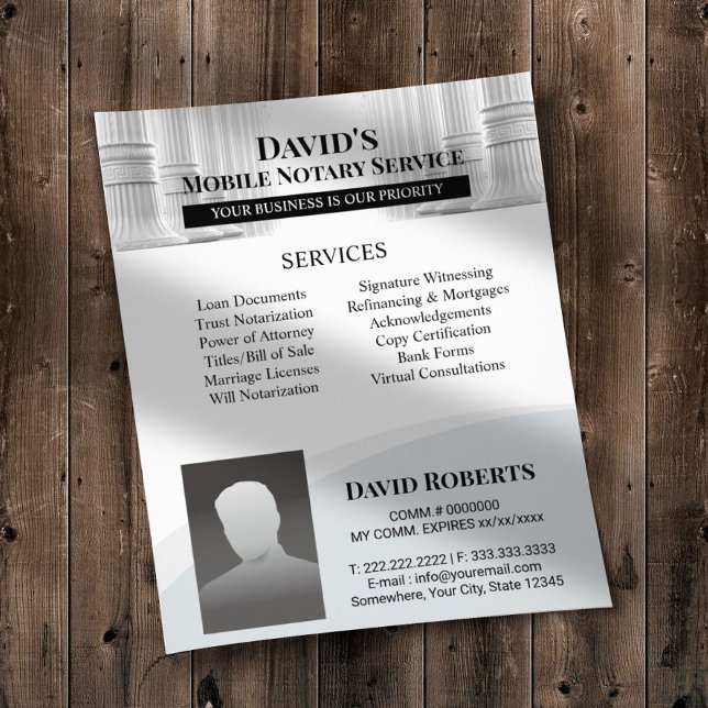 Prospectus 11,4 Cm X 14,2 Cm Agent de signature de notaire professionnel Vol ph (Créateur téléchargé)