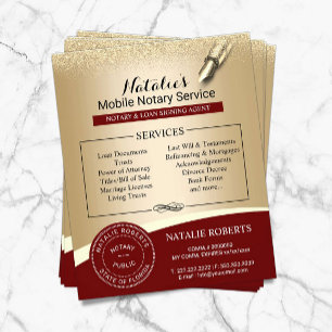 Prospectus 11,4 Cm X 14,2 Cm Agent de signature de prêt par timbre notaire Roug