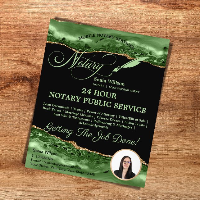 Prospectus 11,4 Cm X 14,2 Cm Agent de signature du contrat de crédit et du cont (mobile notary services flyer)