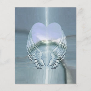 Prospectus 11,4 Cm X 14,2 Cm Ailes d'argent enroulées autour d'un cœur
