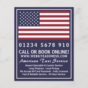 Prospectus 11,4 Cm X 14,2 Cm American Taxi Firm Flag with Price List