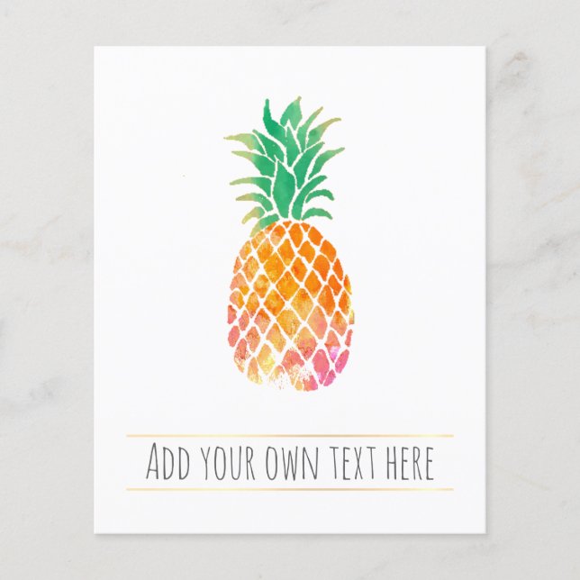 Prospectus 11,4 Cm X 14,2 Cm ananas tropical aquarelle (Devant)