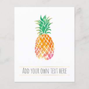 Prospectus 11,4 Cm X 14,2 Cm ananas tropical aquarelle