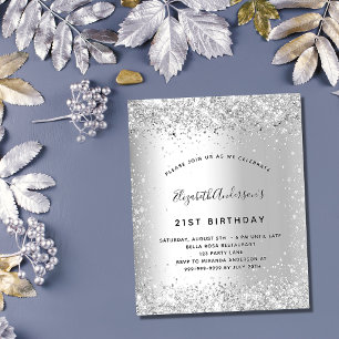 Prospectus 11,4 Cm X 14,2 Cm Anniversaire argent parties scintillant budget fêt