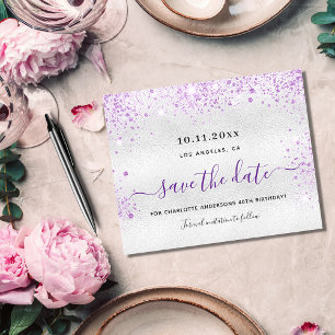 Prospectus 11,4 Cm X 14,2 Cm Anniversaire argent violet budget enregistrer la d