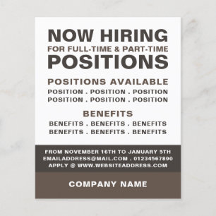 Prospectus 11,4 Cm X 14,2 Cm Annonce de recrutement pour emploi audacieux