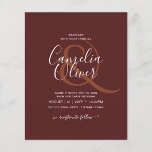 Prospectus 11,4 Cm X 14,2 Cm APPEL D'OFFRES LE PLUS BAS Calligraphie Mariage Am