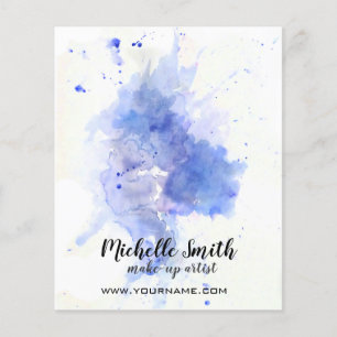 Prospectus 11,4 Cm X 14,2 Cm Aquarelle Abstraite trait de brosse bleu clair