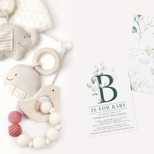 Prospectus 11,4 Cm X 14,2 Cm Aquarelle Eucalyptus Baby shower