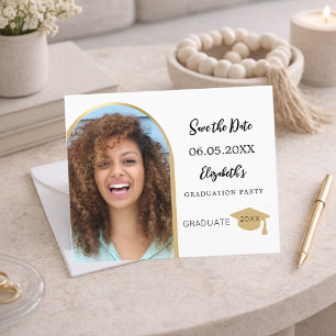 Prospectus 11,4 Cm X 14,2 Cm Arche photo or Graduation Party Enregistrer la dat