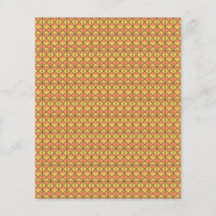 Prospectus 11,4 Cm X 14,2 Cm arrière - plan orange et jaune avec motif