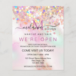 Prospectus 11,4 Cm X 14,2 Cm Artiste maquillage en encre d'alcool Parties scint