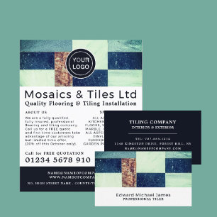 Prospectus 11,4 Cm X 14,2 Cm Assorted Tiles, Floorer, Tile Installer Advert