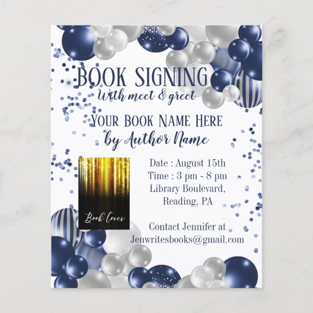 Prospectus 11,4 Cm X 14,2 Cm Auteur du ballon de signature de livre (Devant)