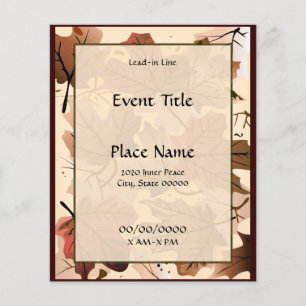 Prospectus 11,4 Cm X 14,2 Cm Automne Maple Feuille Forêt Plancher Petit événeme