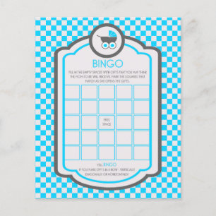 Prospectus 11,4 Cm X 14,2 Cm Baby Blue Cradle Baby shower Bingo Jeu