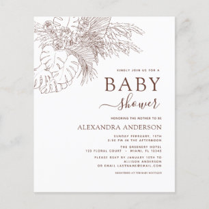 Prospectus 11,4 Cm X 14,2 Cm Baby shower Budget Minimaliste Pampas Grass Boho F