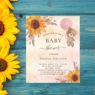 Prospectus 11,4 Cm X 14,2 Cm Baby shower pampas herbe tournesol à petit budget