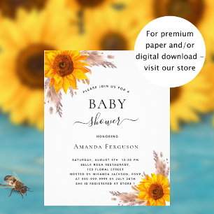 Prospectus 11,4 Cm X 14,2 Cm Baby shower pampas herbe tournesol budget blush