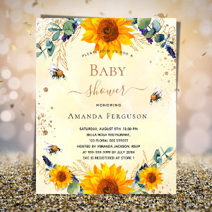 Prospectus 11,4 Cm X 14,2 Cm Baby Shower tournesols abeilles eucalyptus budget