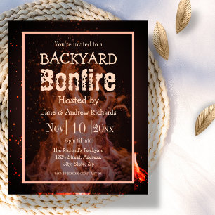 Prospectus 11,4 Cm X 14,2 Cm Backyard Bonfire Invitation