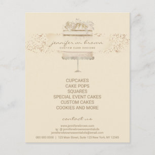 Prospectus 11,4 Cm X 14,2 Cm Bakery Pastries Custom Decorated Birthday Cake