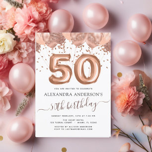Prospectus 11,4 Cm X 14,2 Cm Ballons en or rose Budget pour fête d'anniversaire
