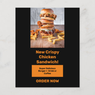 Prospectus 11,4 Cm X 14,2 Cm Bannière alimentaire pour promouvoir et attirer l'