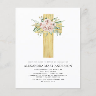 Prospectus 11,4 Cm X 14,2 Cm Baptême Budget Dusty Rose Rose Vert