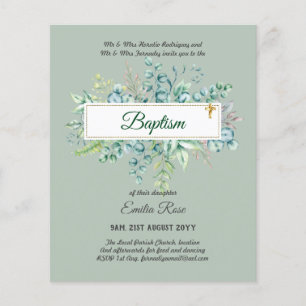 Prospectus 11,4 Cm X 14,2 Cm Baptême BUDGÉTAIRE Bautizo Bautismo Invitations VE