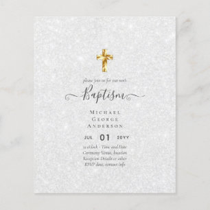Prospectus 11,4 Cm X 14,2 Cm Baptême BUDGÉTAIRE Christening Communion INVITATIO