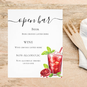 Prospectus 11,4 Cm X 14,2 Cm Bar menu boisson rouge
