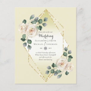 Prospectus 11,4 Cm X 14,2 Cm Basse Budget Rose Diamond Frame Mariage Invitation