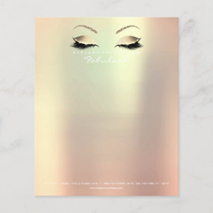 Prospectus 11,4 Cm X 14,2 Cm Beauty Lashes Maquillage Styliste Eyebrows Gold Ro