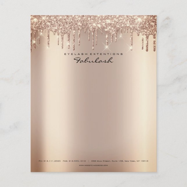 Prospectus 11,4 Cm X 14,2 Cm Beauty Sparkly Lashes Maquillage Styliste Événemen (Devant)