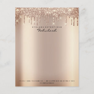 Prospectus 11,4 Cm X 14,2 Cm Beauty Sparkly Lashes Maquillage Styliste Événemen