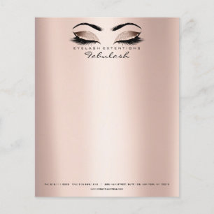 Prospectus 11,4 Cm X 14,2 Cm Beauty Studio Lashes Maquillage Styliste Artiste