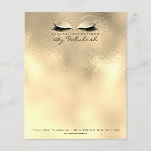 Prospectus 11,4 Cm X 14,2 Cm Beauty Studio Lashes Maquillage Styliste Champaign