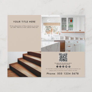 Prospectus 11,4 Cm X 14,2 Cm Beige Business 2 Photo promotionnelle QR Code