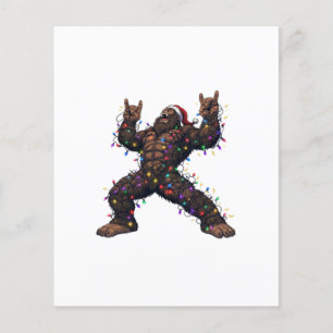 Prospectus 11,4 Cm X 14,2 Cm Bigfoot Sasquatch Joyeux Metal Noël Rock 
