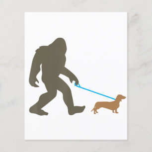 Prospectus 11,4 Cm X 14,2 Cm Bigfoot Walking Dachshund Sasquatch Doxie Chig Cad