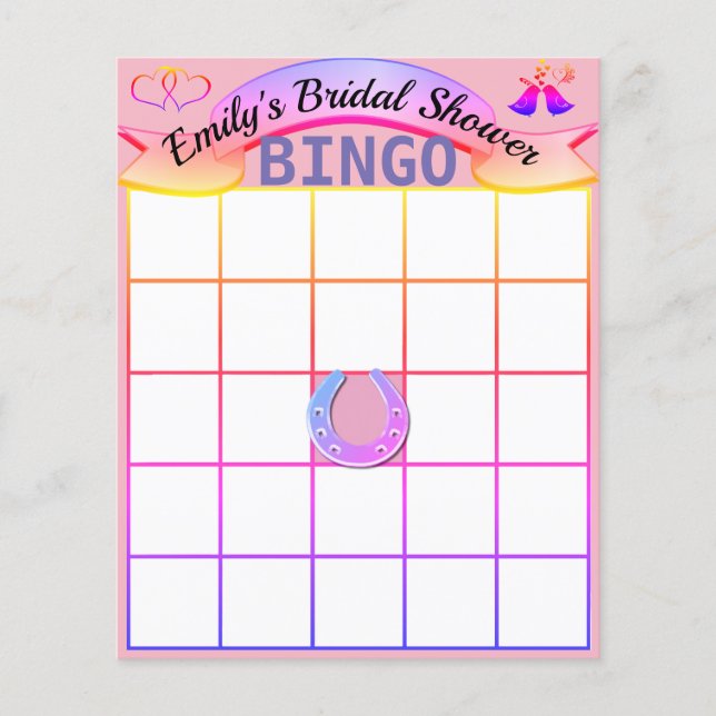 Prospectus 11,4 Cm X 14,2 Cm Bingo personnalisé pour enterrement de vie de jeun (Devant)