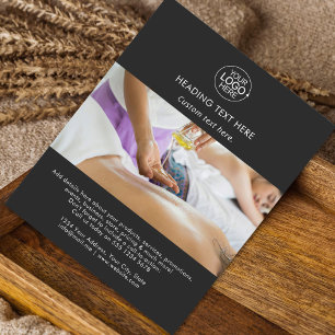 Prospectus 11,4 Cm X 14,2 Cm Black Modern Ajouter Logo Typographie Photo QR Cod