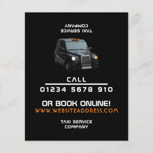 Prospectus 11,4 Cm X 14,2 Cm Black Taxi Cab with Price List