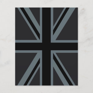 Prospectus 11,4 Cm X 14,2 Cm Black Union Jack British Flag Design Personnaliser