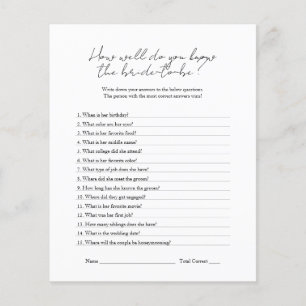 Prospectus 11,4 Cm X 14,2 Cm Blanc noir moderne Comment bien connaissez-vous la