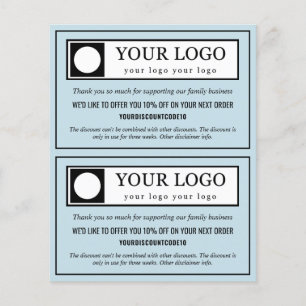 Prospectus 11,4 Cm X 14,2 Cm Bleu clair Budget 2 en 1 Code remise Merci