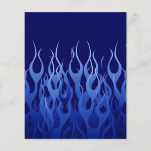 Prospectus 11,4 Cm X 14,2 Cm Bleu cool sur Blue Racing Flames décorative